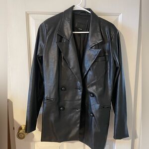 Blank NYC Black Leather Blazer